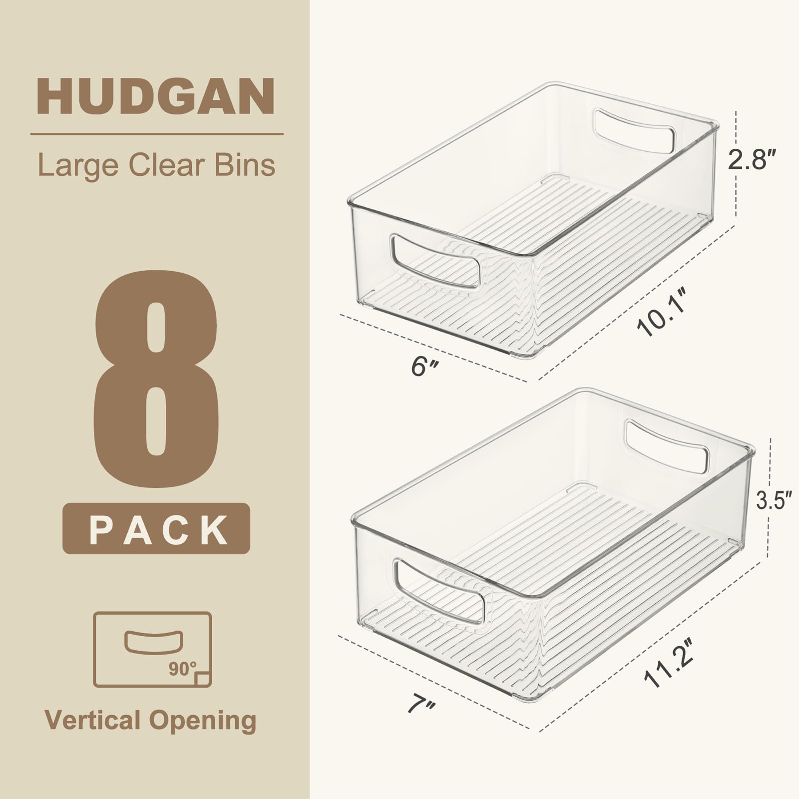 Hudgan cajas claras para armario de cocina grandes facilitan acceso rápido y clasificación