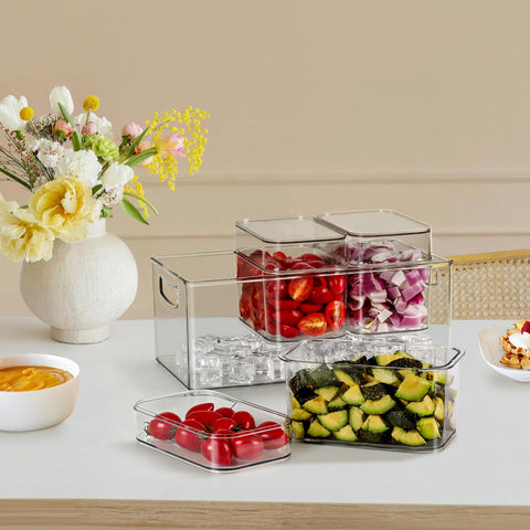 Hudgan diseño versátil para servir ensaladas, frutas y guarniciones en eventos