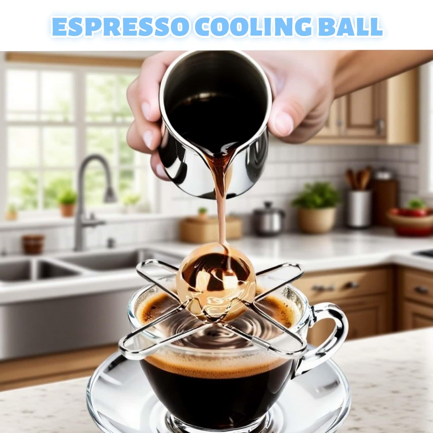 Soporte Huease para bola de café, estable durante el vertido.