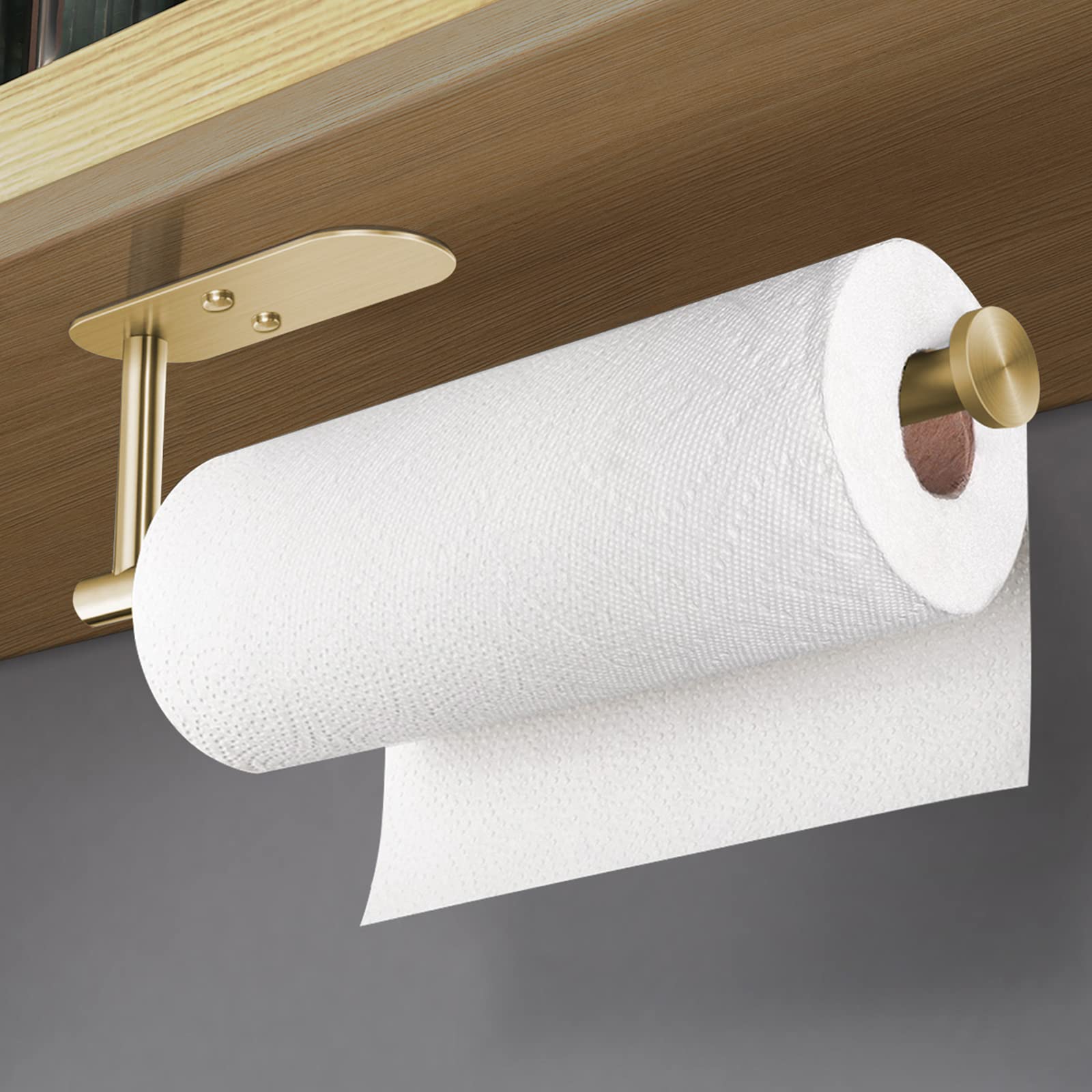 HUFEEOH barra dorada para toallas, adecuada para espacio bajo mueble