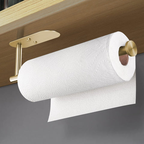 HUFEEOH barra dorada para toallas, adecuada para espacio bajo mueble