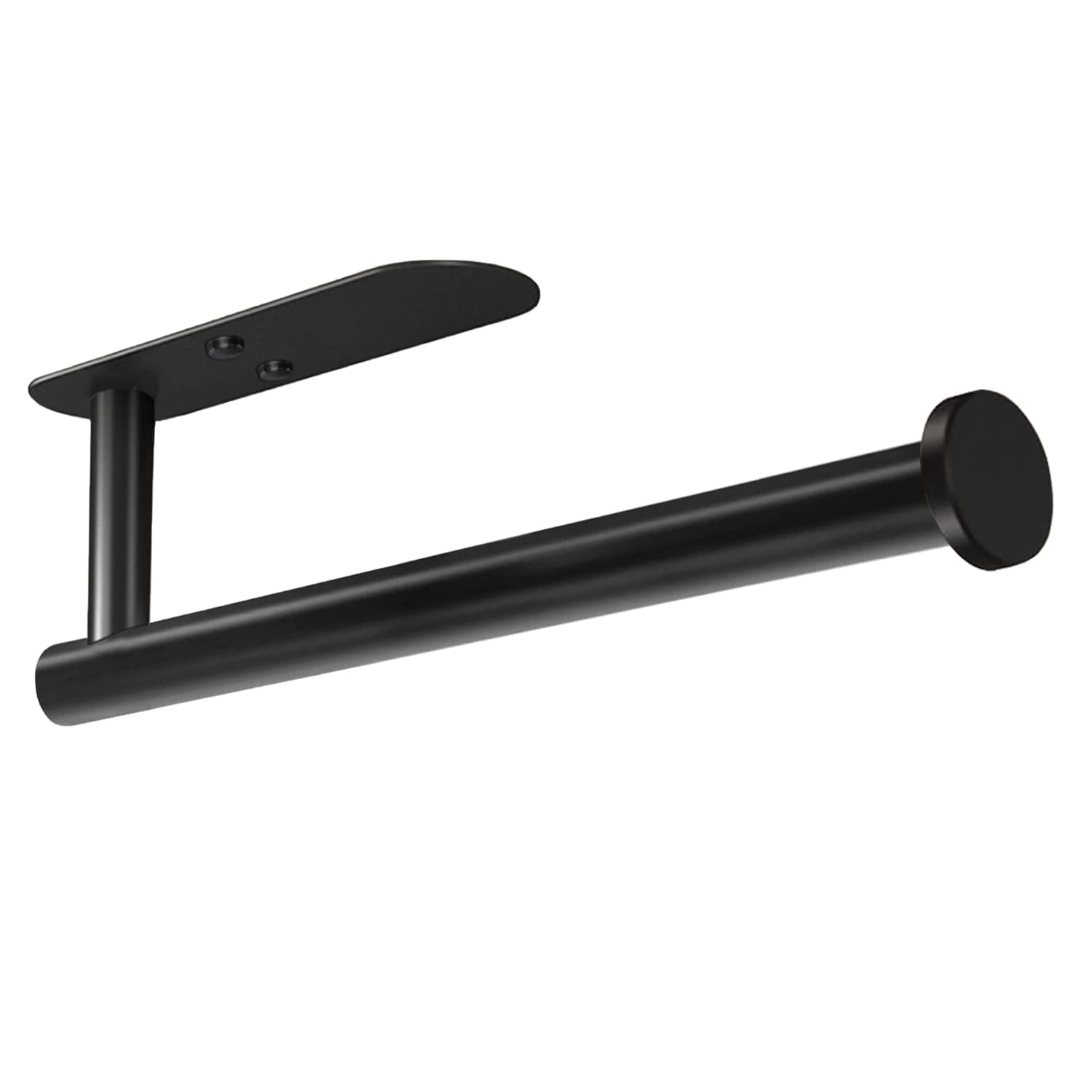 HUFEEOH portarrollos adhesivo bajo mueble negro, instalación rápida sin taladro.