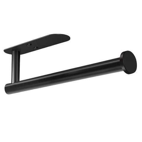 HUFEEOH portarrollos adhesivo bajo mueble negro, instalación rápida sin taladro.