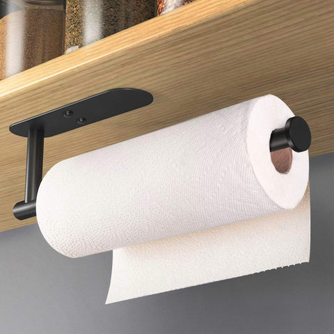 HUFEEOH portarrollos adhesivo de papel negro para cocina, práctico y cómodo.