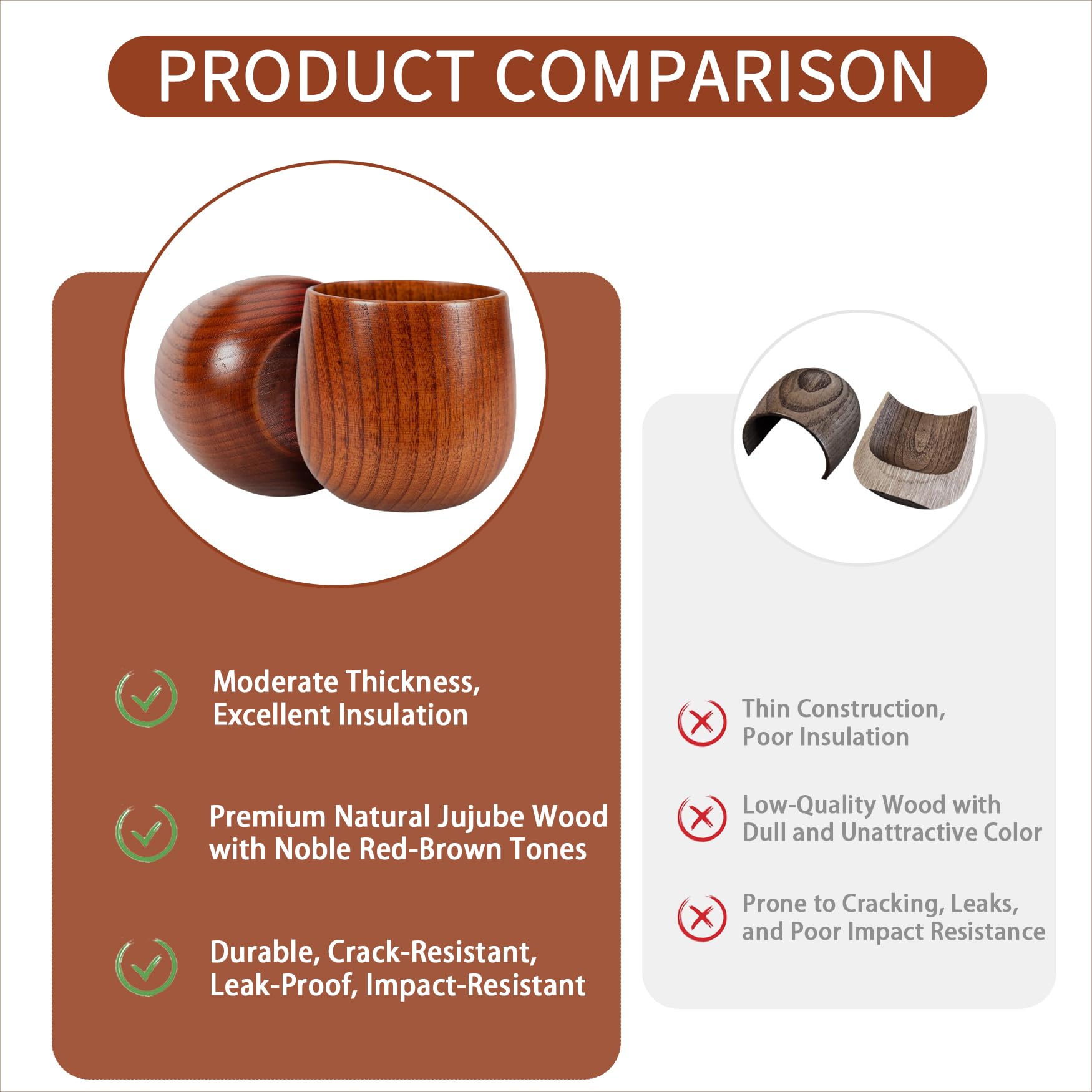Vaso bourbon de madera dura, resistente y perfecto para brindis.
