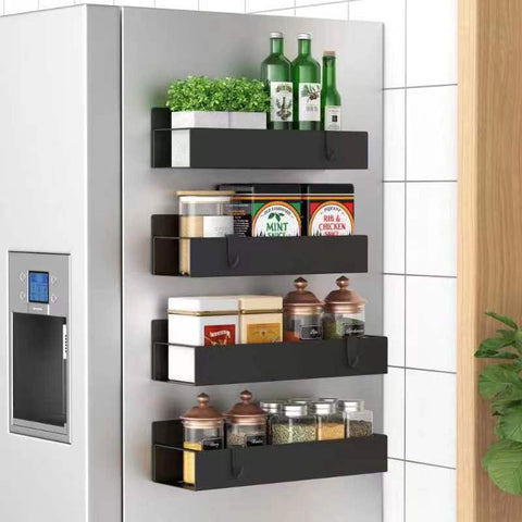 HuggieGems organizador magnético para especias en refrigerador, acceso rápido.