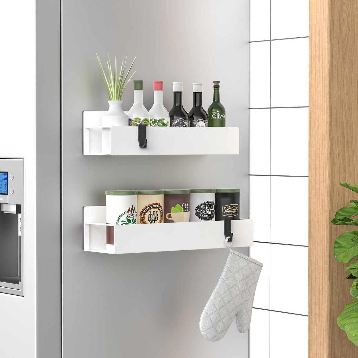 HuggieGems paquete-dos organizador especias magnético para refrigerador