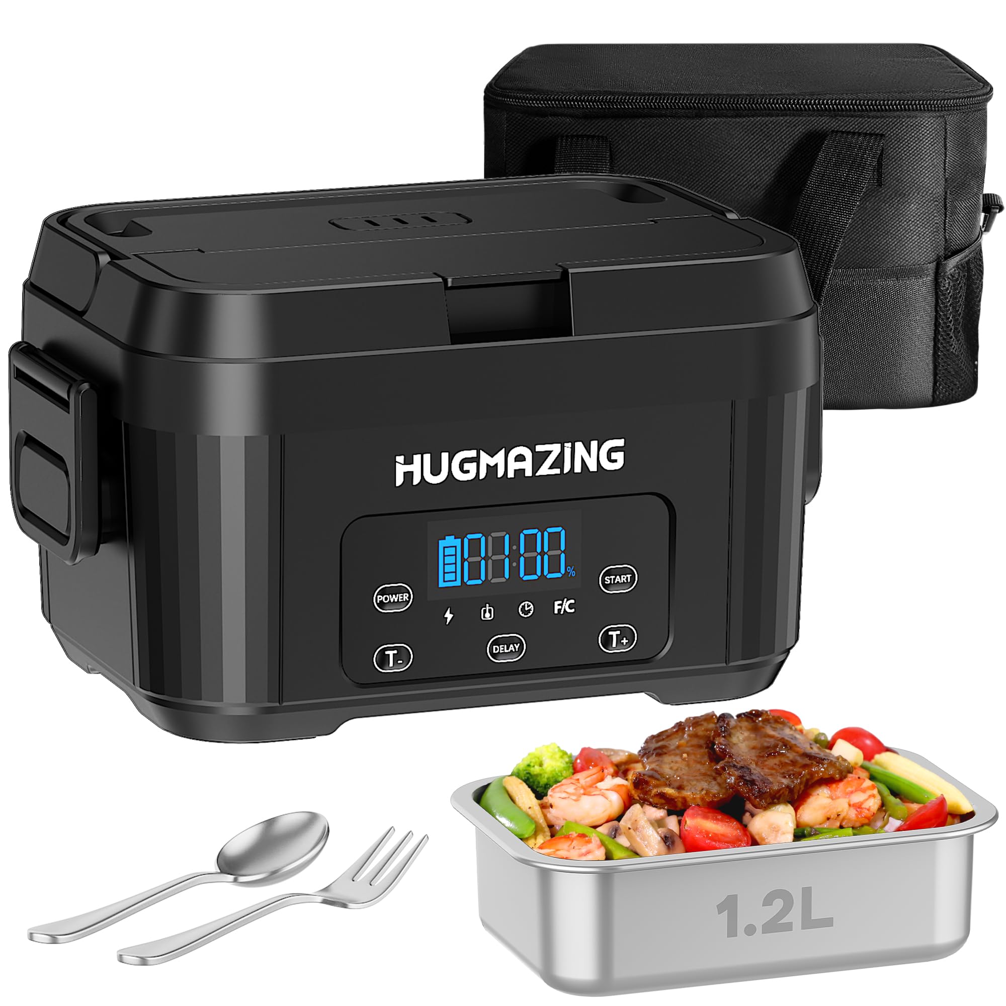 Almuerzo Hugmazing: contenedor 1.2L de acero para comidas calientes