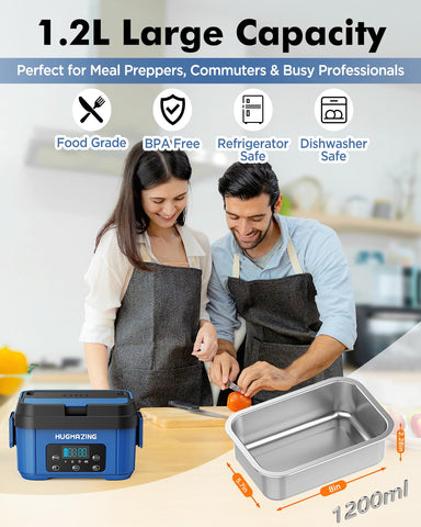 Hugmazing caja-almuerzo 1,2 L conserva porciones grandes y calientes.