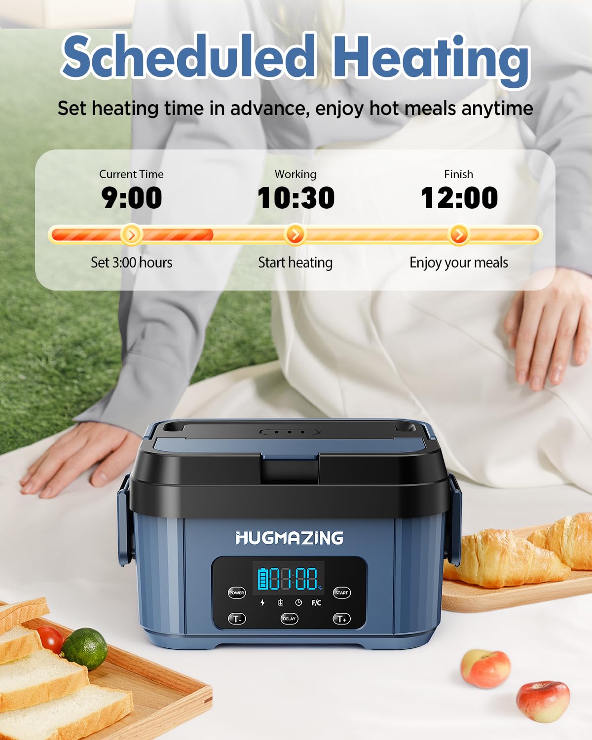 Hugmazing capacidad de 1200 ml para llevar comidas completas.
