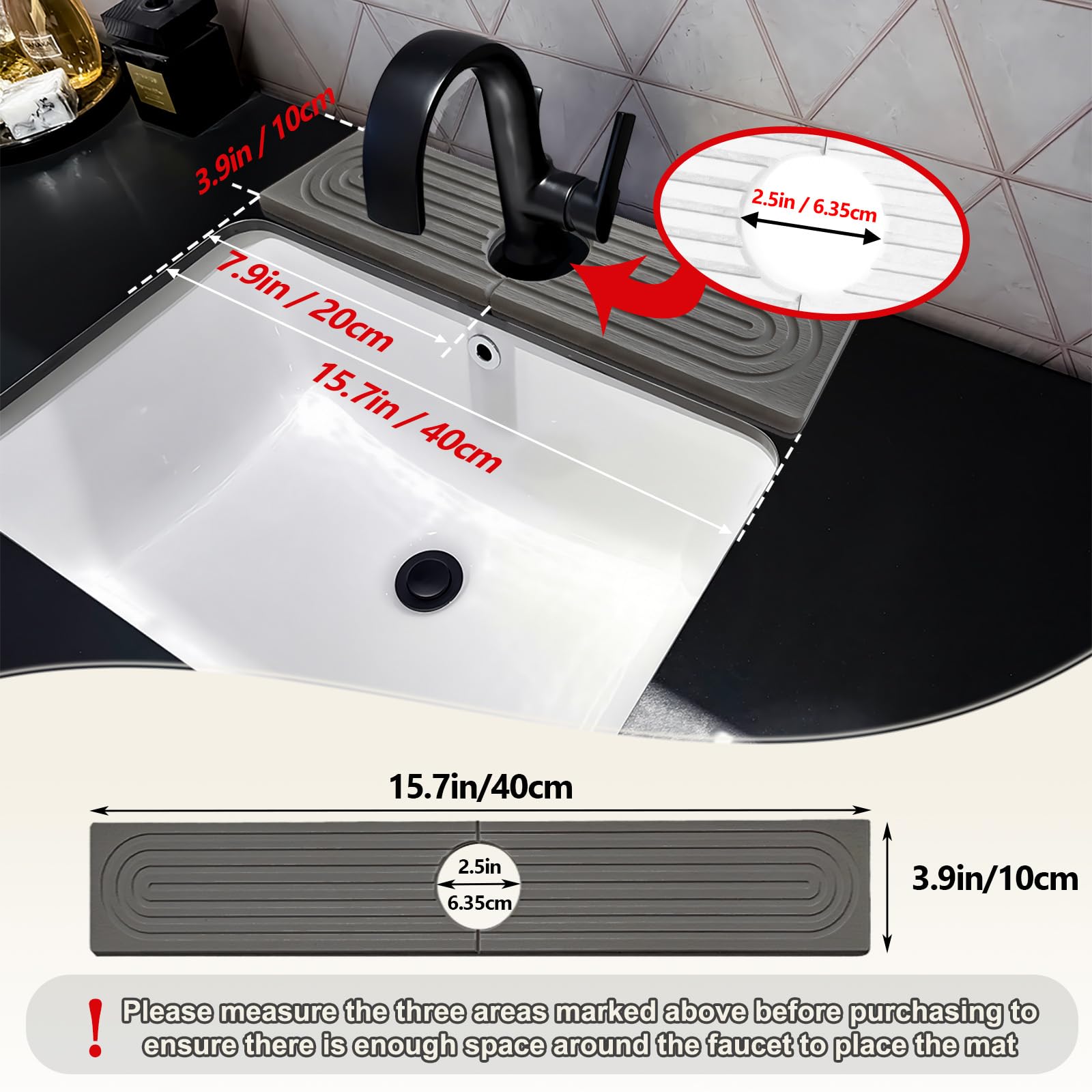 HUHAYUYA diseño moderno para encimera con diatomita, añade estilo práctico.
