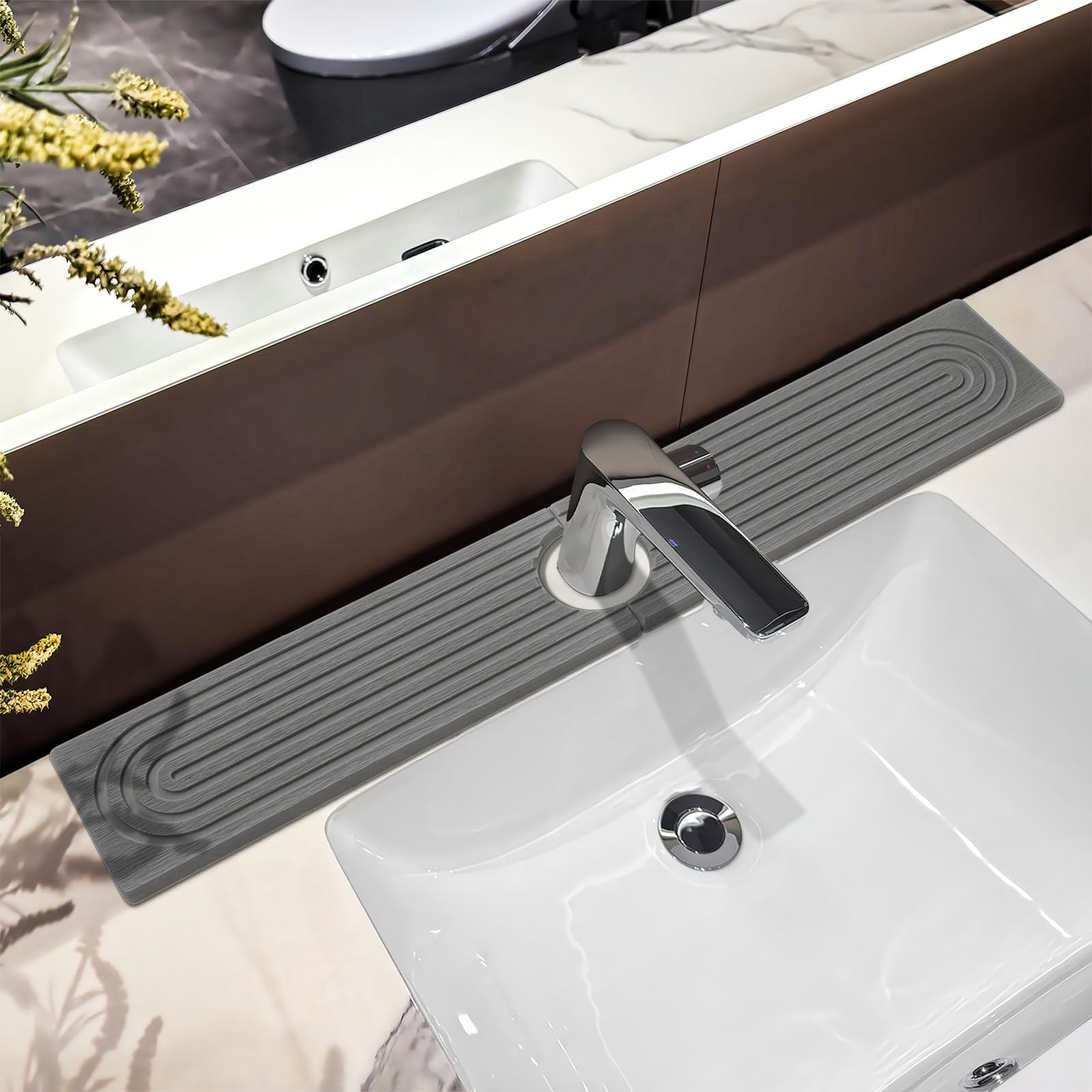 HUHAYUYA alfombrilla piedra fregadero absorbe agua rápidamente para encimera seca