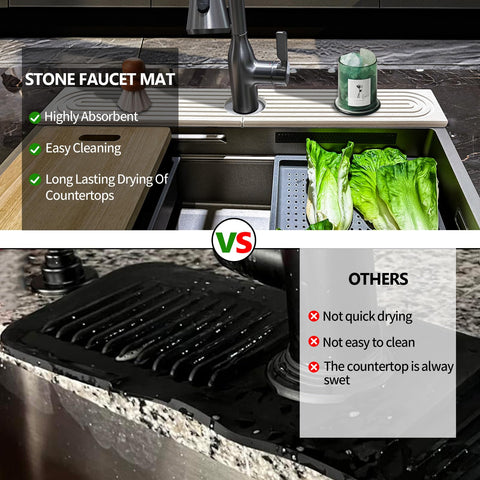HUHAYUYA superficie absorbente para utensilios y esponjas, mantiene la encimera seca.