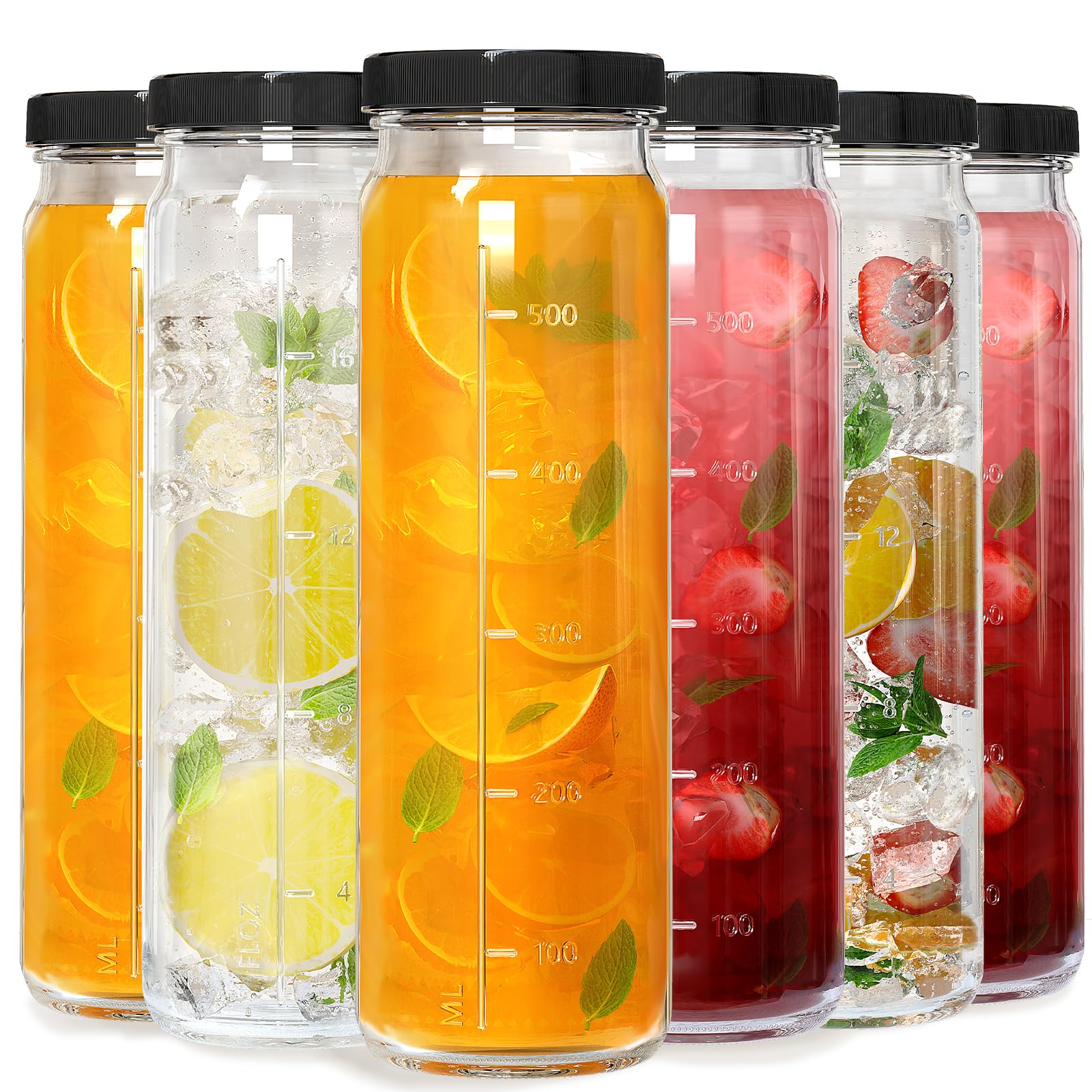 Huichuiero botellas de vidrio 600 ml con tapa hermética para transportar bebidas