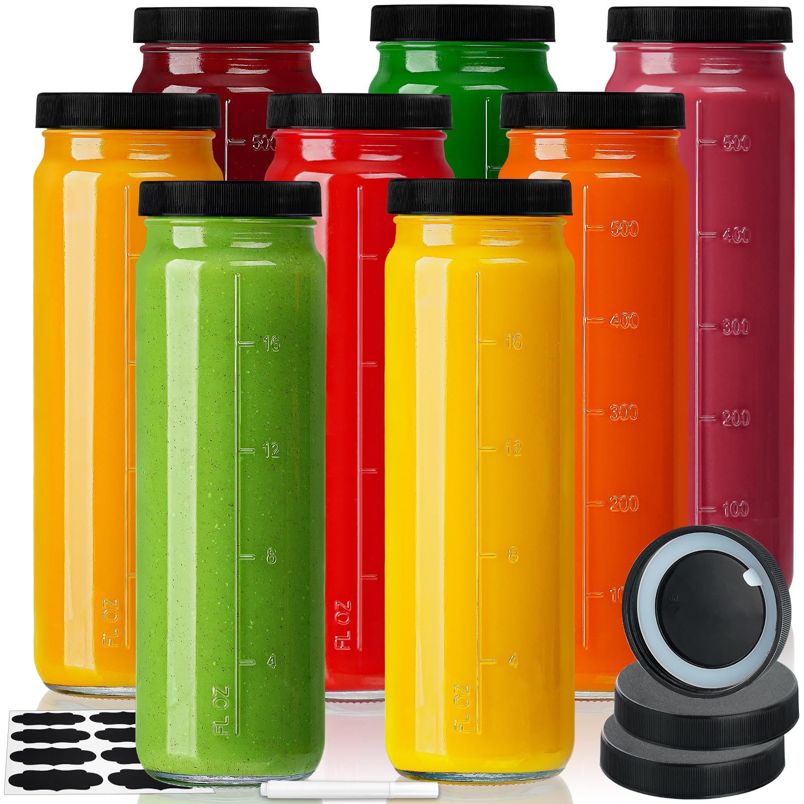 Huichuiero jarras de vidrio 600 ml con tapas herméticas para evitar derrames