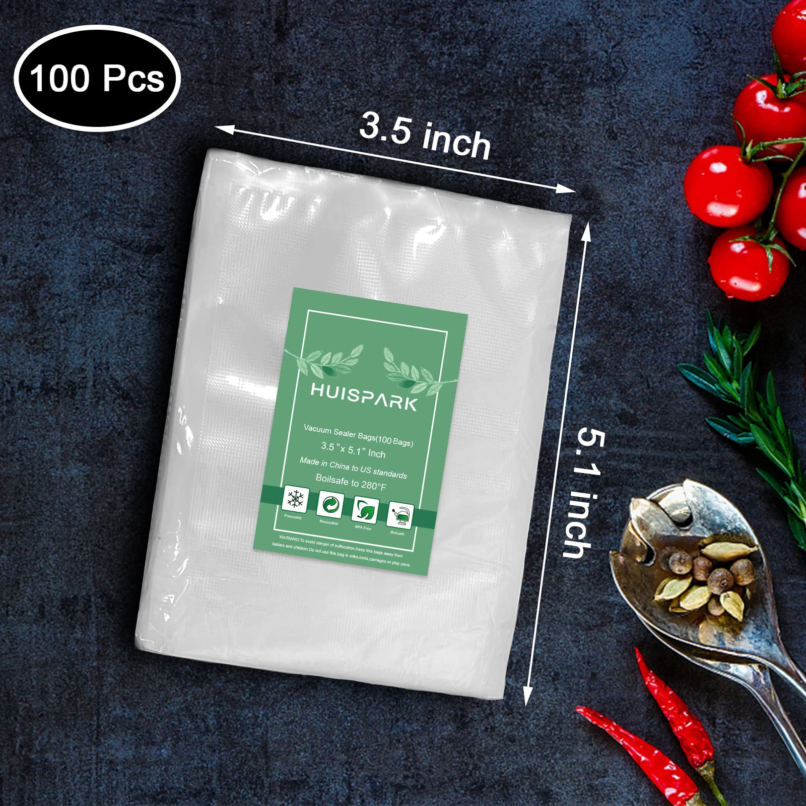 Bolsas HUISPARK aptas para congelar y conservar alimentos