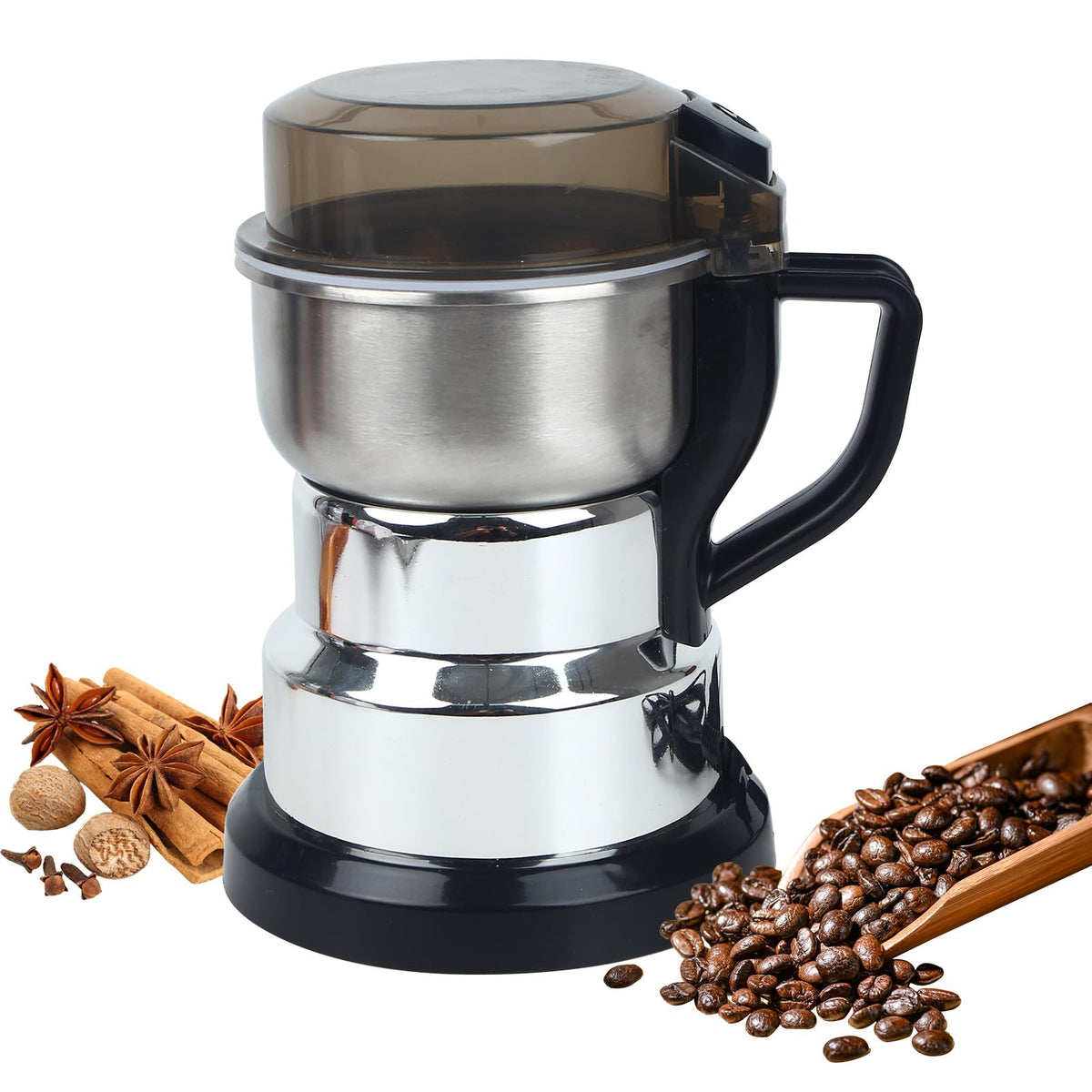 Molinillo eléctrico para café con tapa transparente, ver la molienda con Huitban