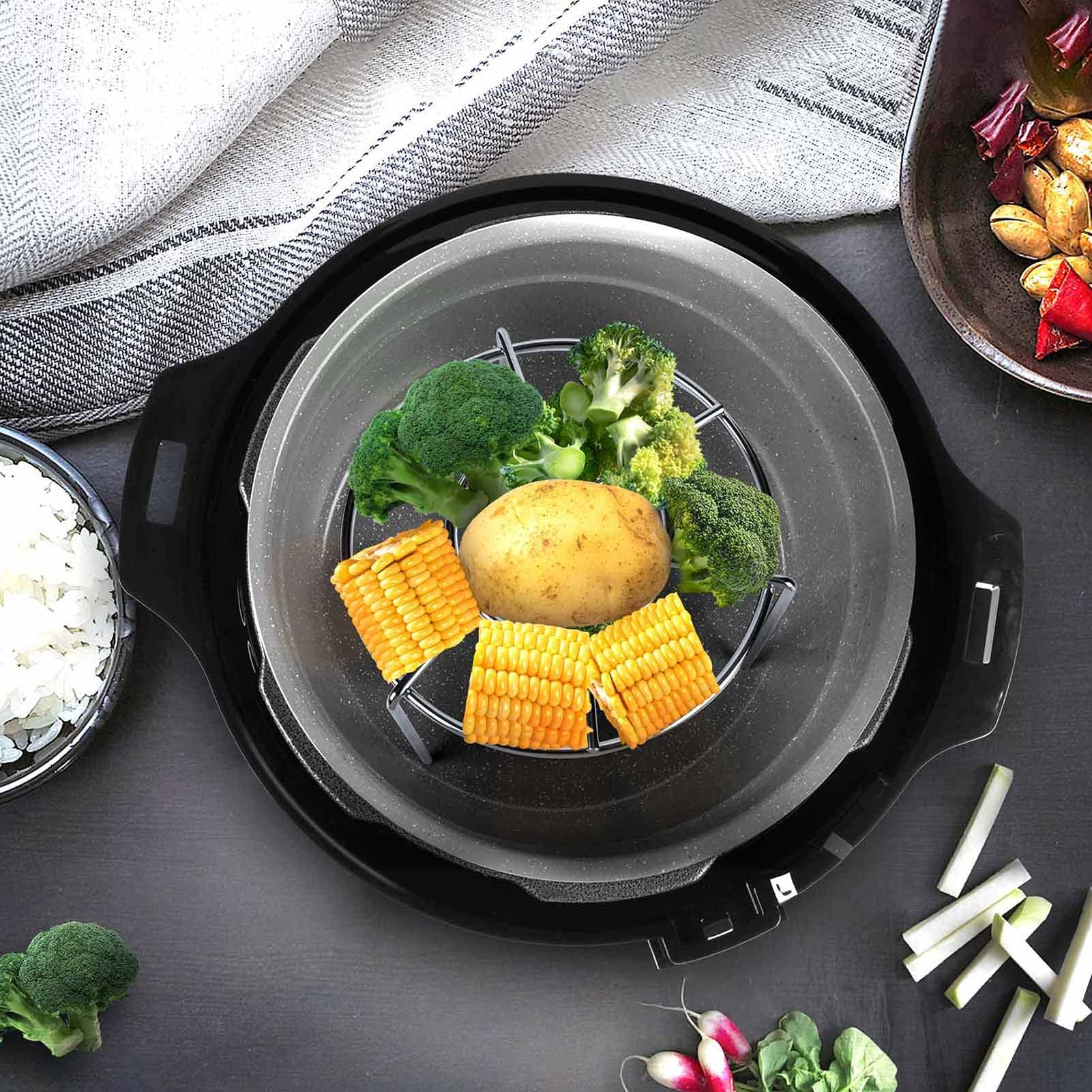Cocción versátil con HULISEN para pescado, verduras y carnes en una olla a presión.