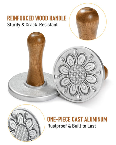 Mango de madera ergonómico de HULISEN para un agarre cómodo durante horneado.