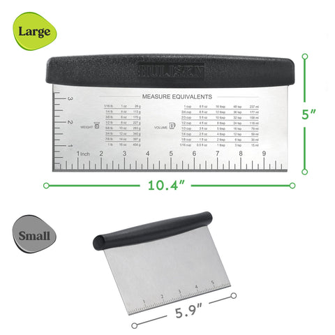 Raspador de acero inoxidable HULISEN con escala grabada para cortes precisos