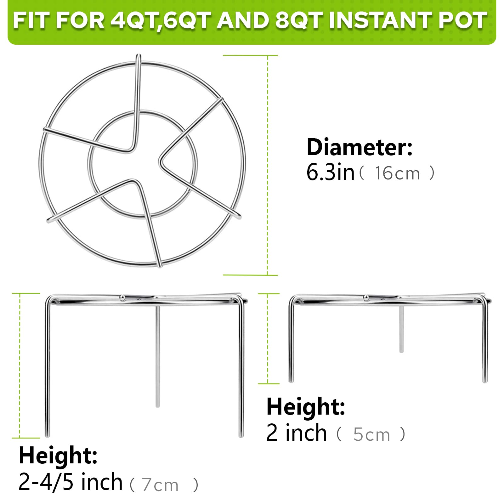 Soporte alto HULISEN de 2-4-5 pulgadas para mantener los alimentos por encima del agua.