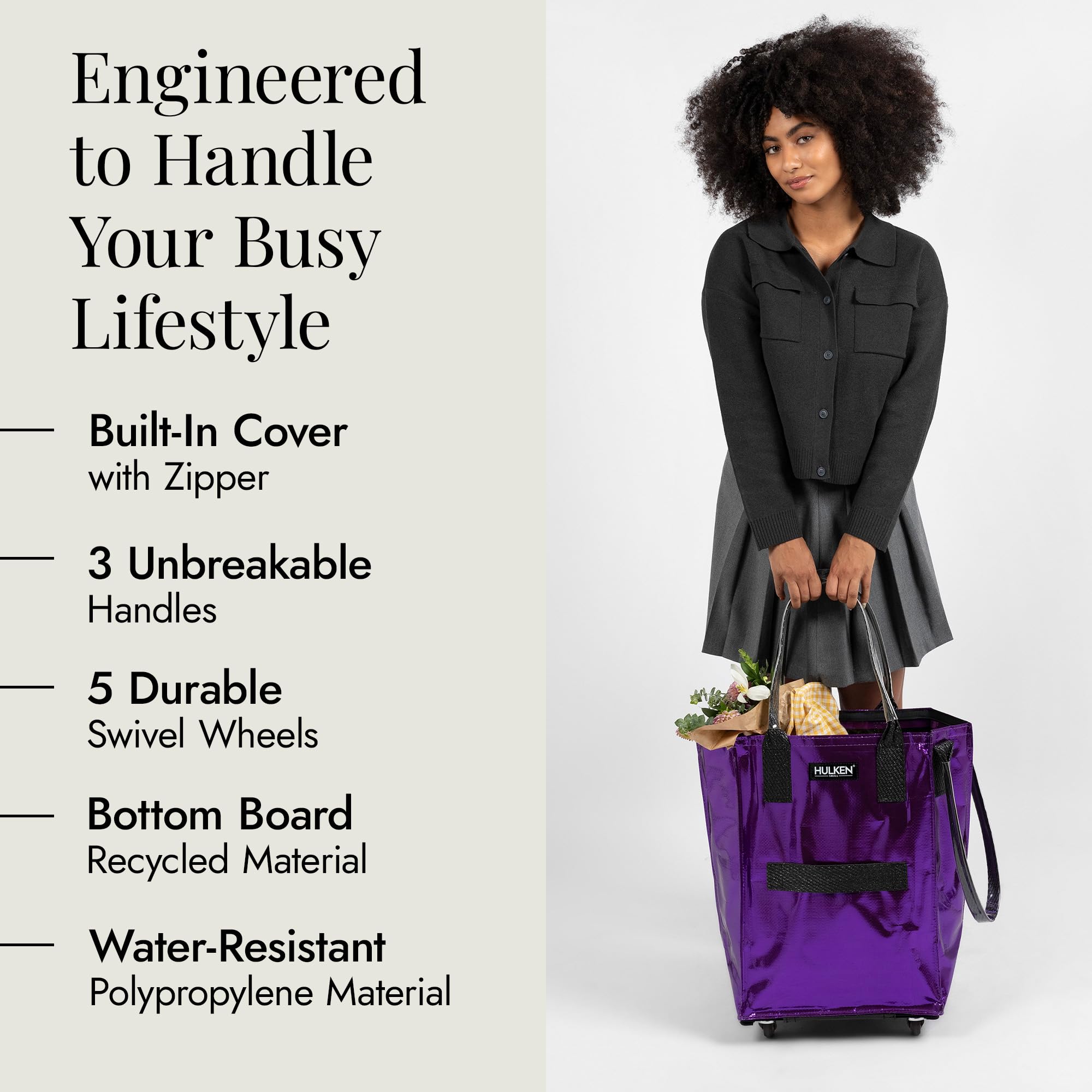 HULKEN bolsa con capacidad para 66 libras, perfecta para mercados y despensas.
