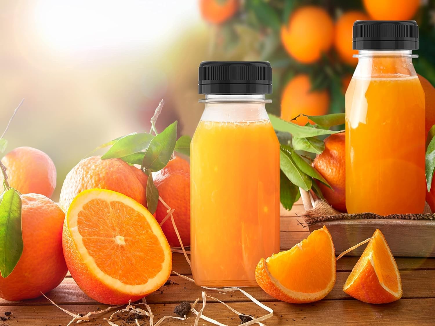 Botellas Hulless transparentes muestran el contenido para bebidas frías.