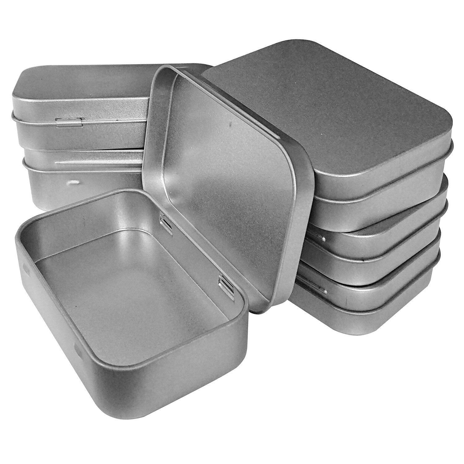 Hulless latas rectangulares con tapa bisagra para almacenamiento compacto de objetos pequeños