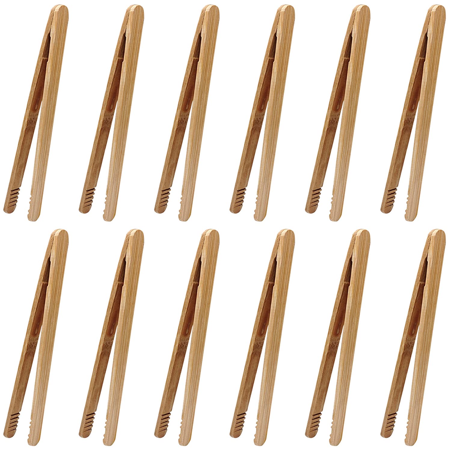 Hulless tenazas de bambú de 7 pulgadas para servir aperitivos con control y precisión.