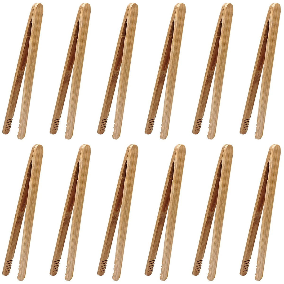 Hulless tenazas de bambú de 7 pulgadas para servir aperitivos con control y precisión.