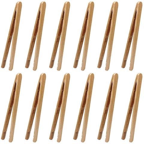 Hulless tenazas de bambú de 7 pulgadas para servir aperitivos con control y precisión.