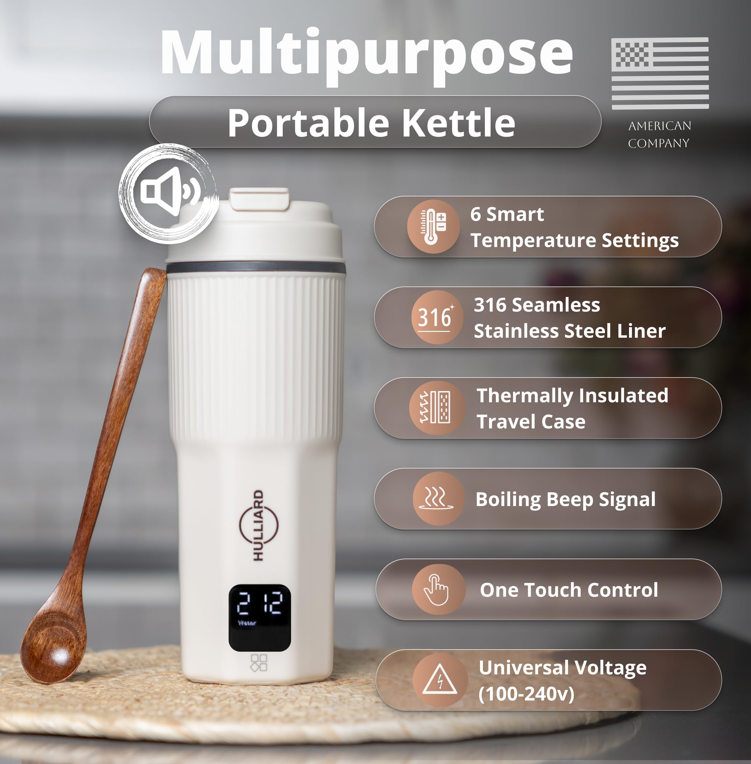 HULLIARD ajuste seis configuraciones para diferentes tés y bebidas.