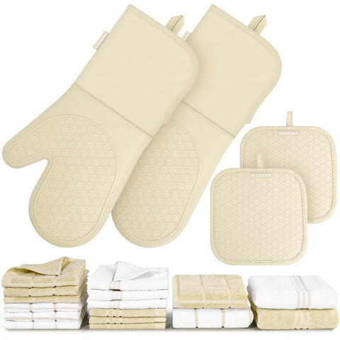 Guantes de silicona para horno HULOSAN, resistentes al calor para manipular bandejas.