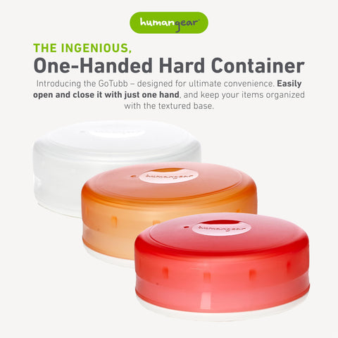 humangear GoTubb conjunto de 3 contenedores transparentes, ideal para viajes.