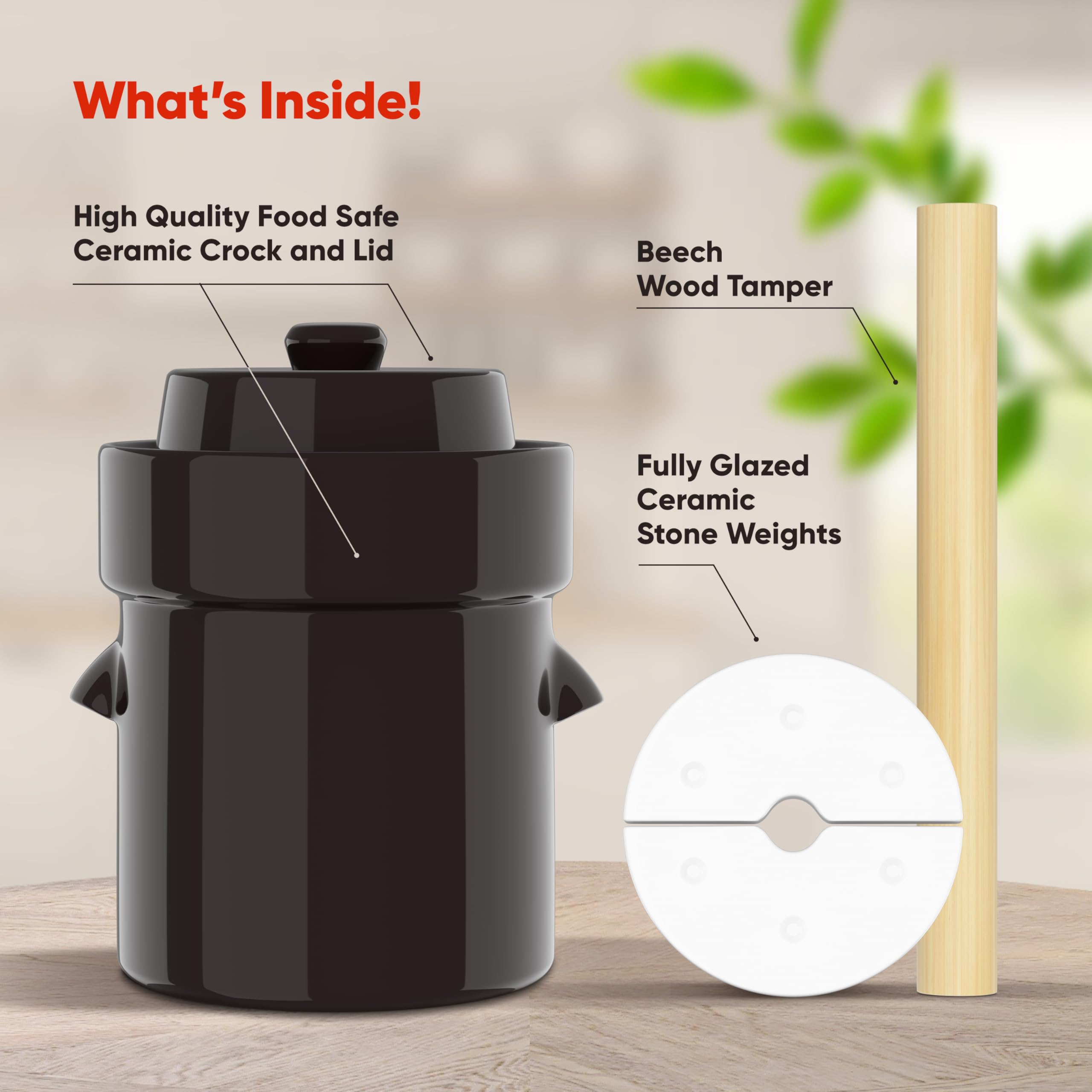 Tamper de madera Humble House facilita compactar vegetales para mejor salmuera