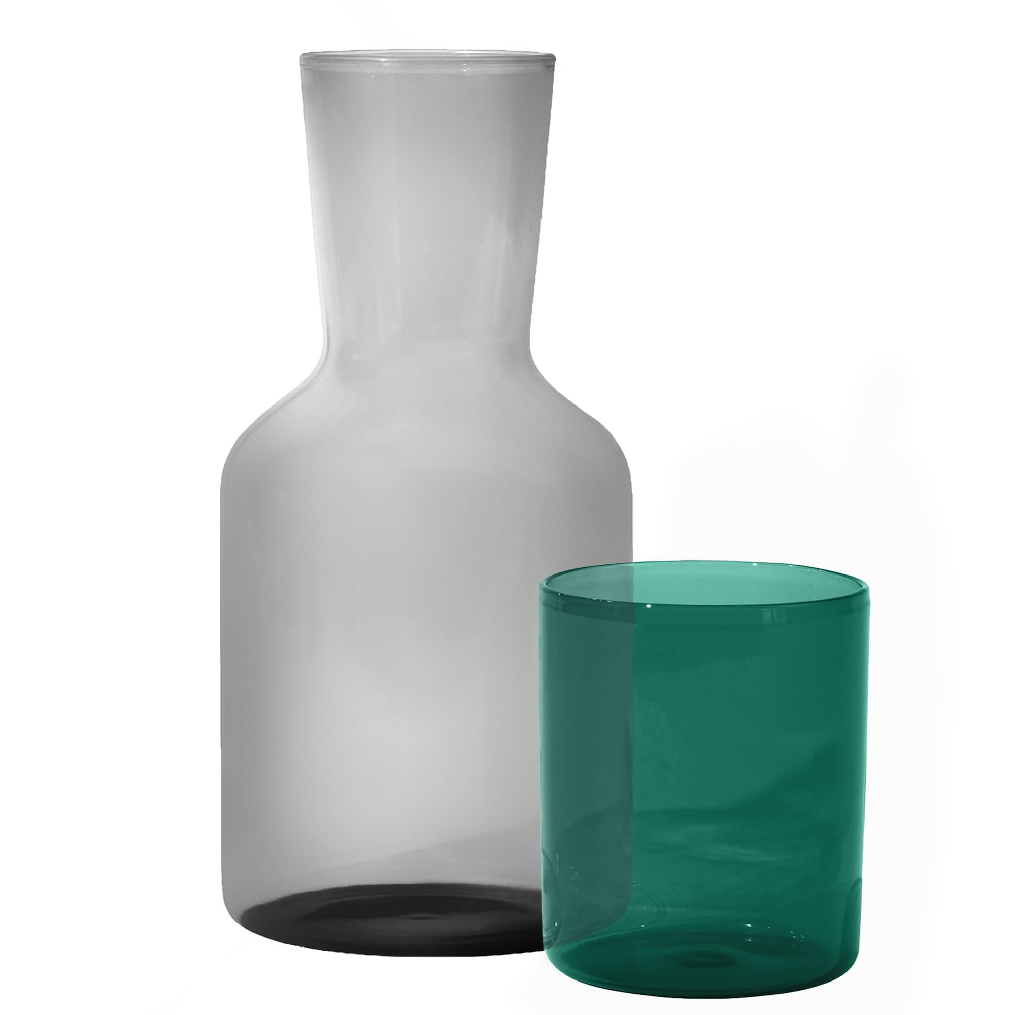 Jarra de cristal Humble Objects con taza y tapa, mantiene bebidas frescas