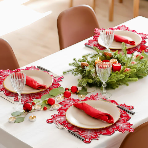Manteles de 14 pulgadas HunnmingRe, protegen la mesa durante las comidas navideñas.