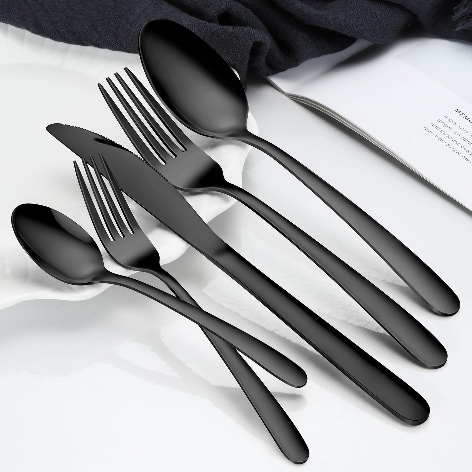 Hunnycook cucharas para postre o té negro, borde suave para comer con comodidad.