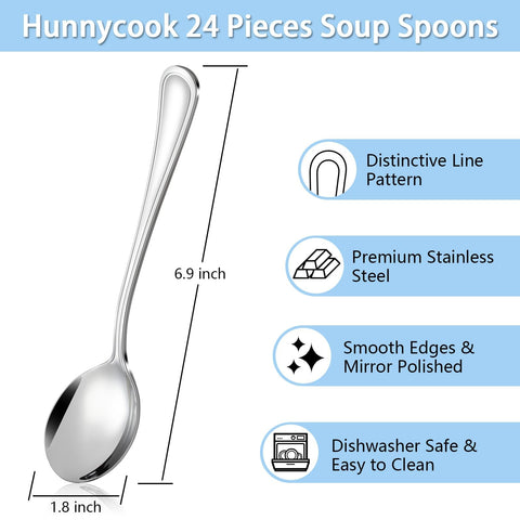 Cucharas Hunnycook de acero inoxidable, alta durabilidad para uso diario.