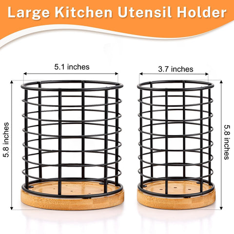 hunnycook porta-utensilios grande 5-1x5-8 pulgadas ideal para espátulas y cucharas