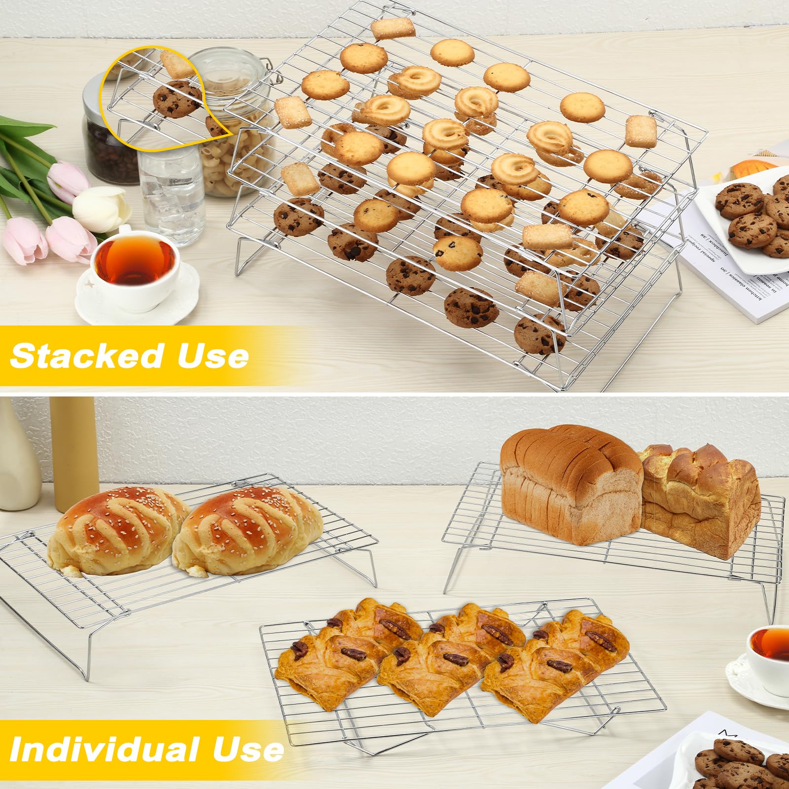 Hunnycook rejillas apilables de acero inoxidable aptas para horno