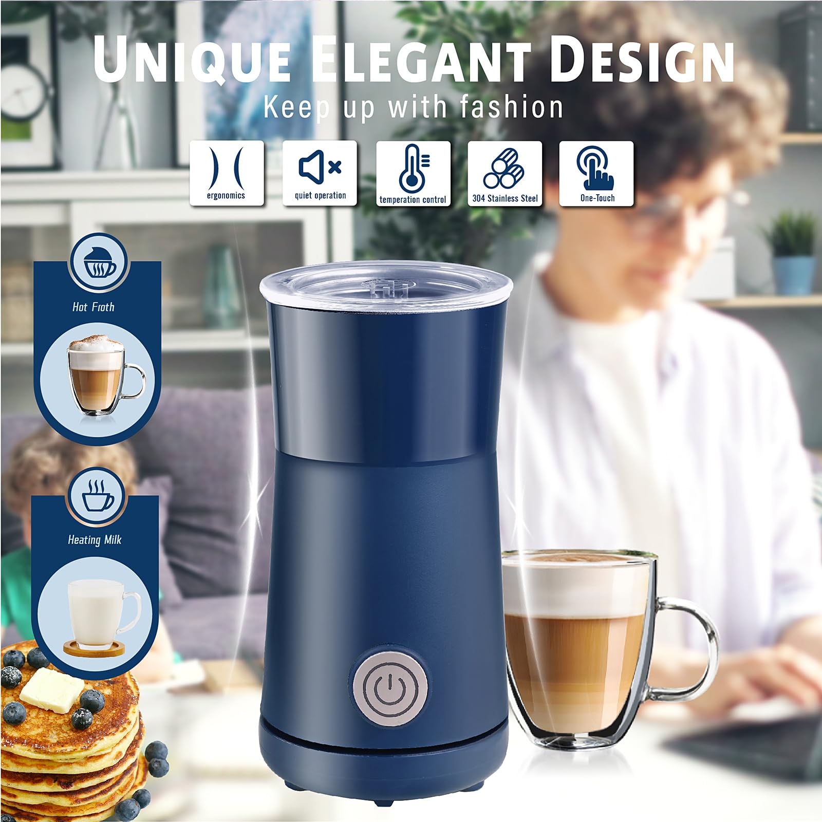 Huogary latte: leche caliente y espuma para latte.