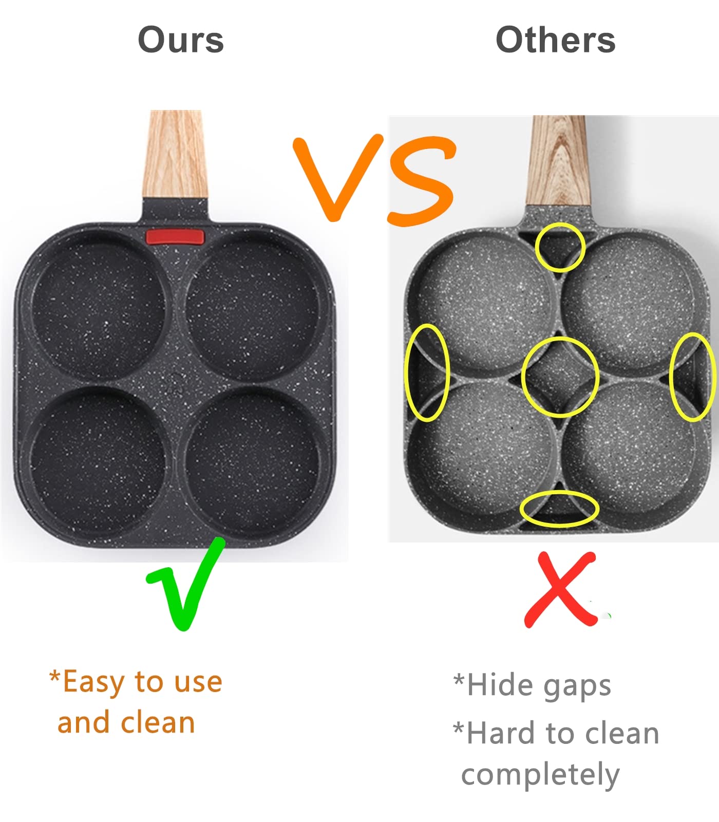 Sartén HUPECHAM mango ergonómico para manejo cómodo.