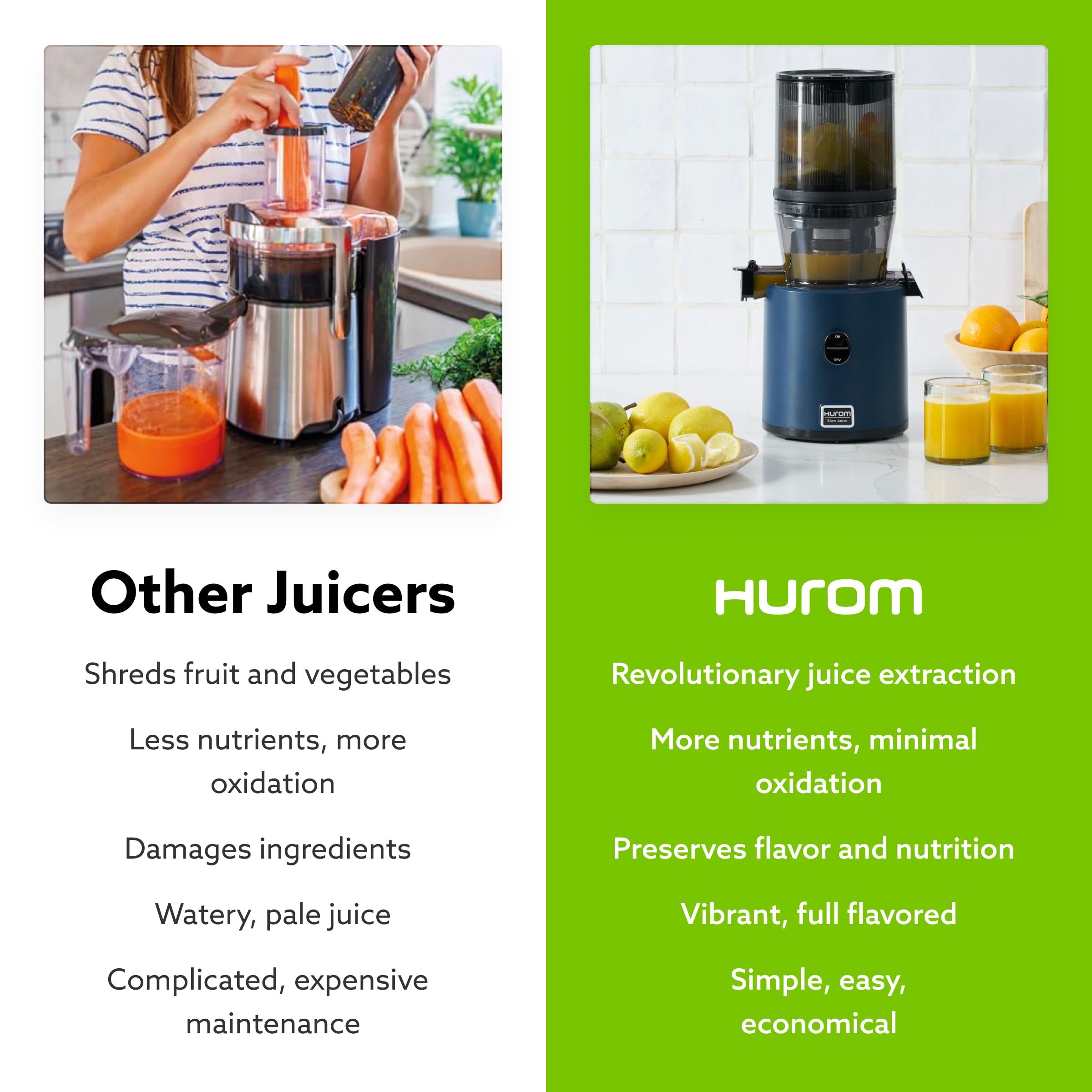 Hurom H330 jarra con jugo familiar listo y beneficio de alto rendimiento