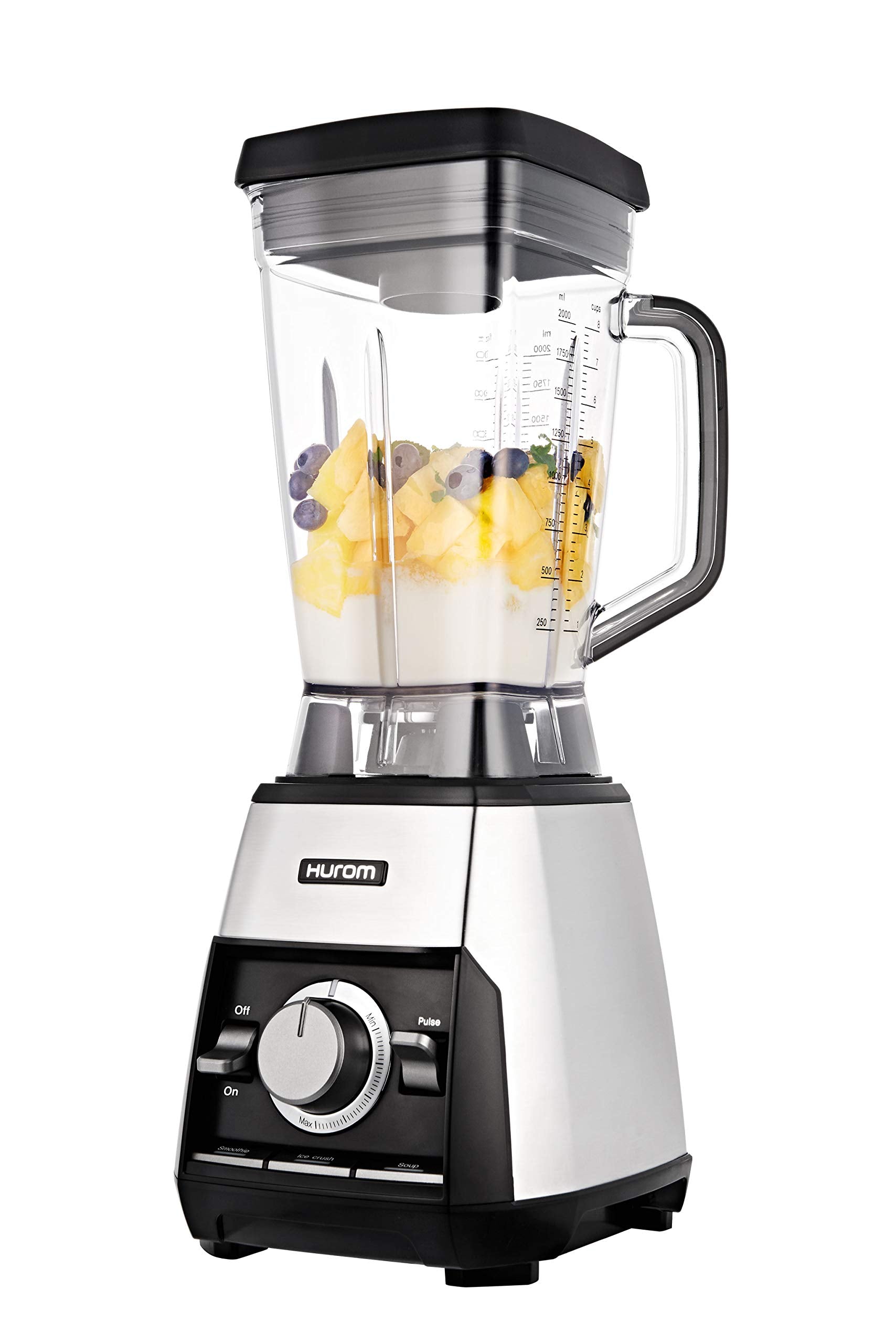 Hurom Hexa Power vista frontal mostrando diseño y controles, durable y profesional