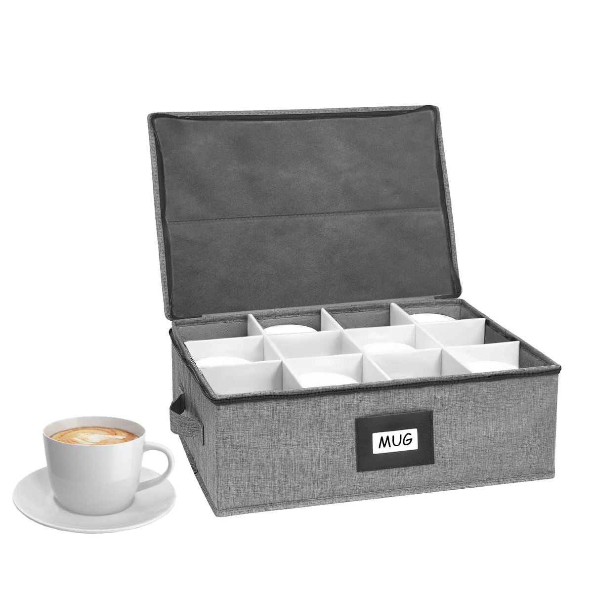 HURZMORO caja para tazas 12 compartimentos: organización rápida para tu vajilla