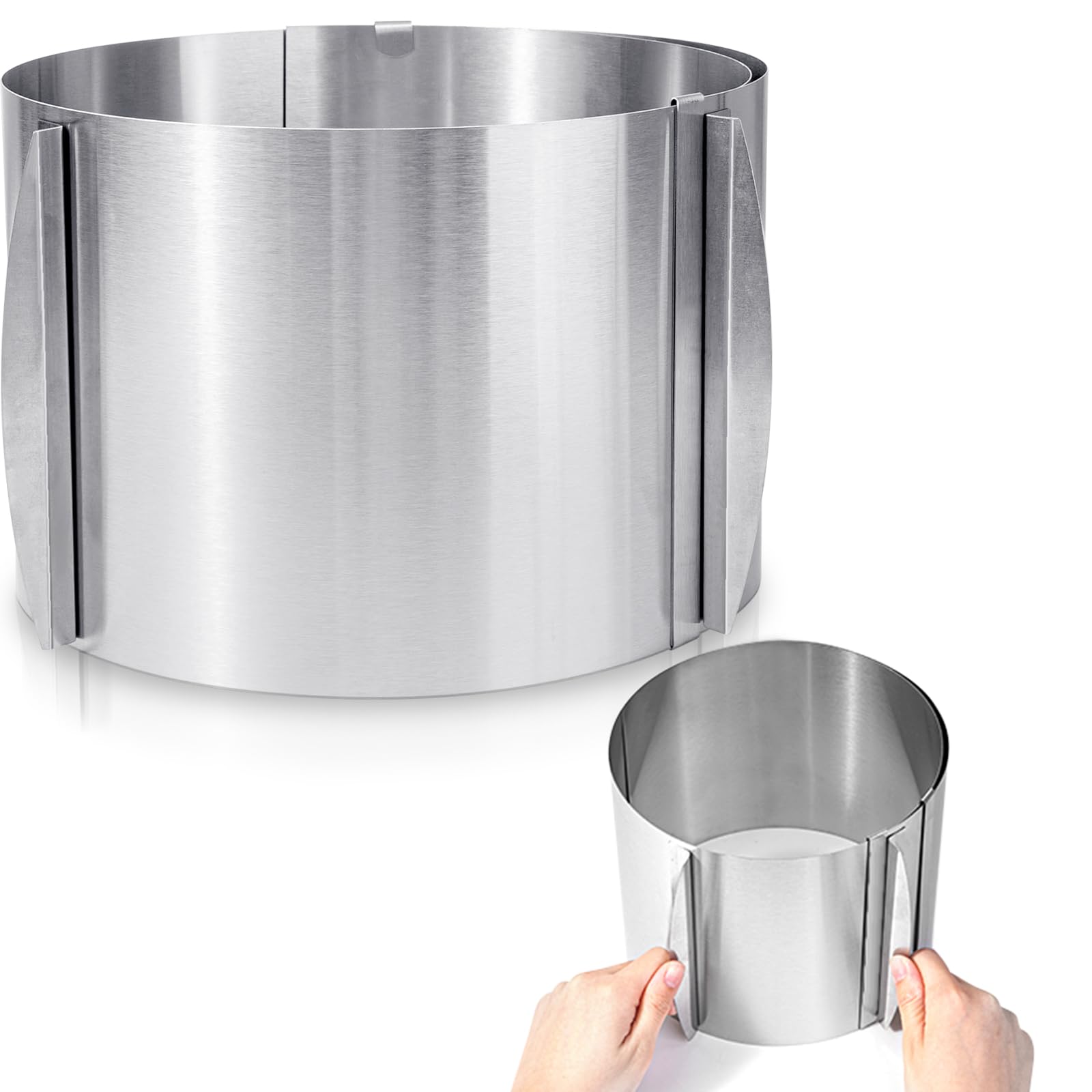Hushee, anillo ajustable para bizcocho, flexible para tartas de varios tamaños