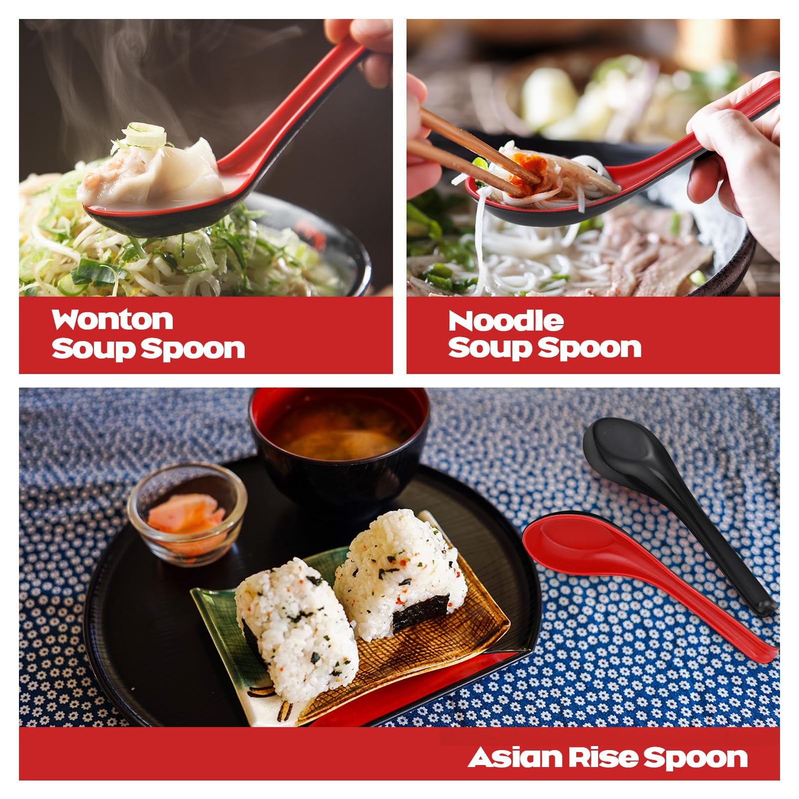 Cucharas Hushee para wonton y pho, versátiles para caldos