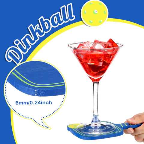Set de 6 posavasos de madera para proteger superficies durante bebidas calientes.