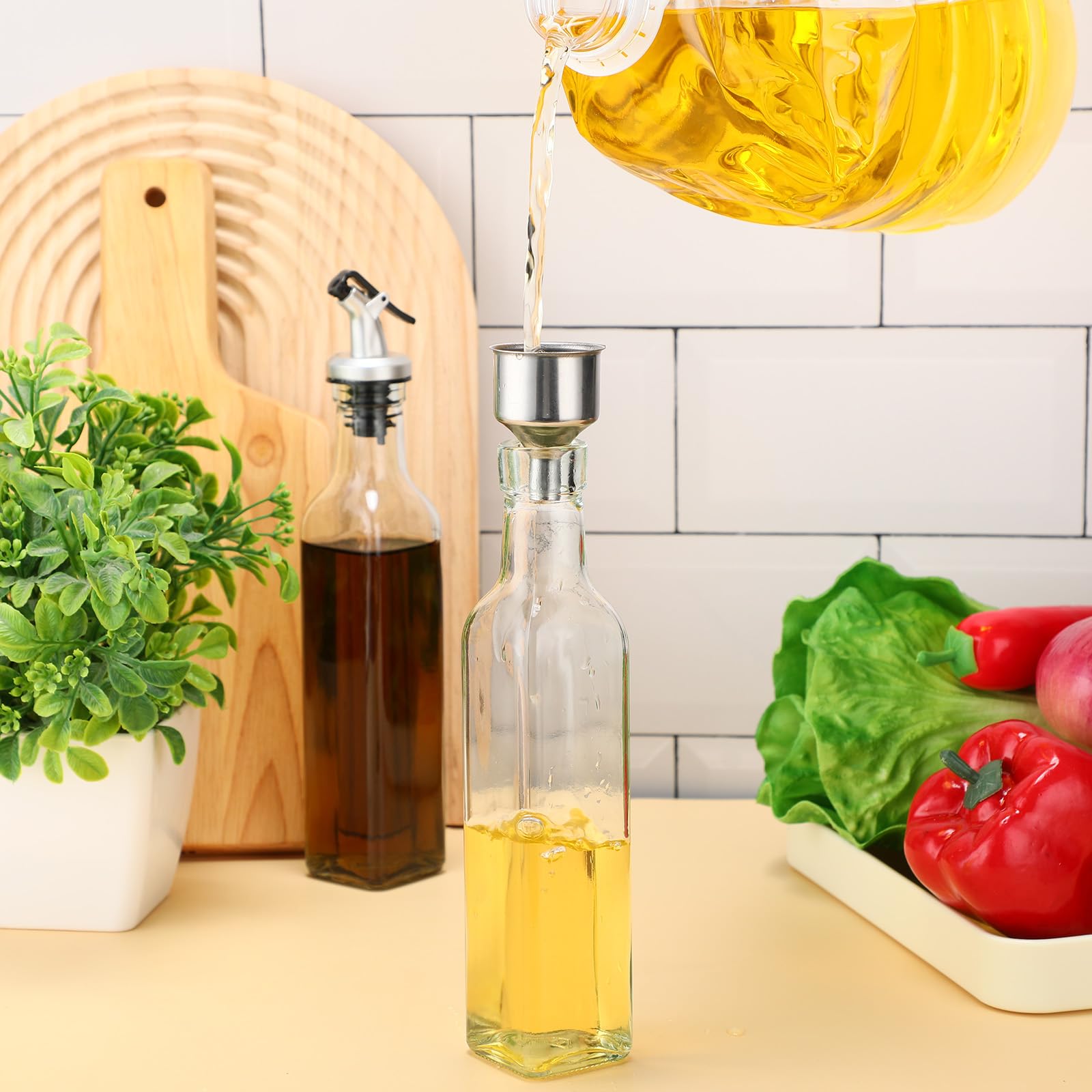 Hushee: dispensadores de aceite y vinagre de vidrio de 8oz